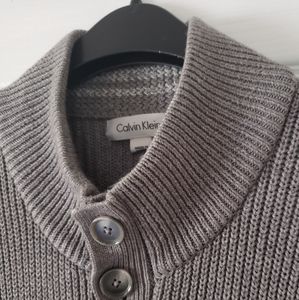 Grey Calvin Klein Mens Cardigan Sweater (Medium)
